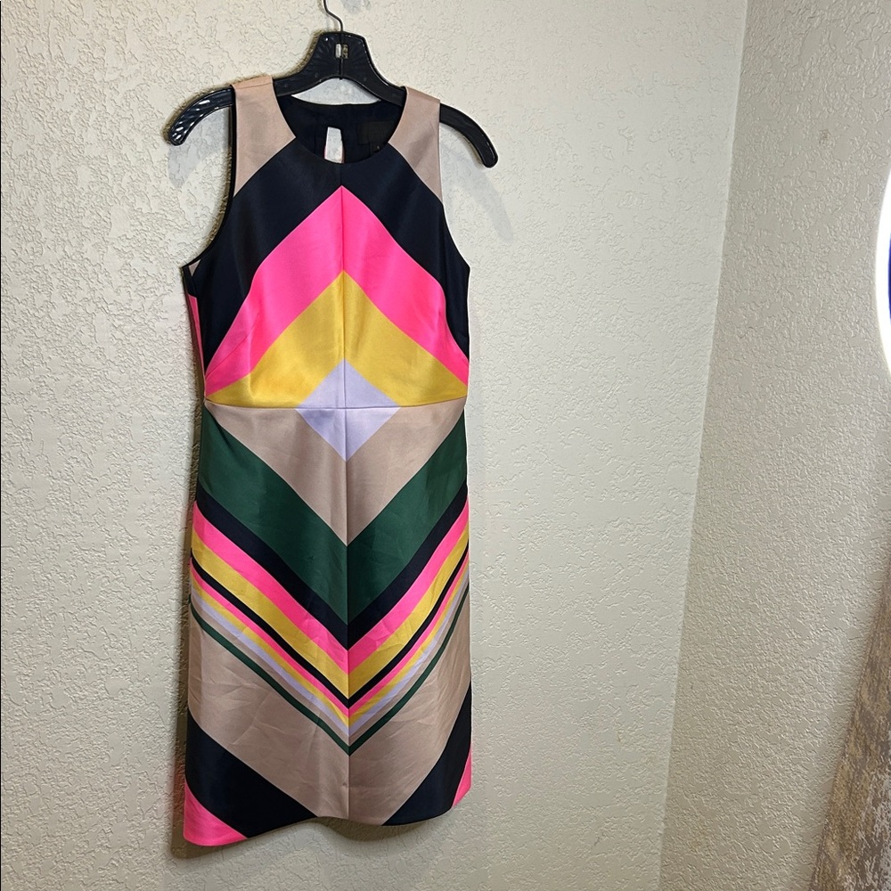 J. Crew Vibrant Chevron Midi Dress